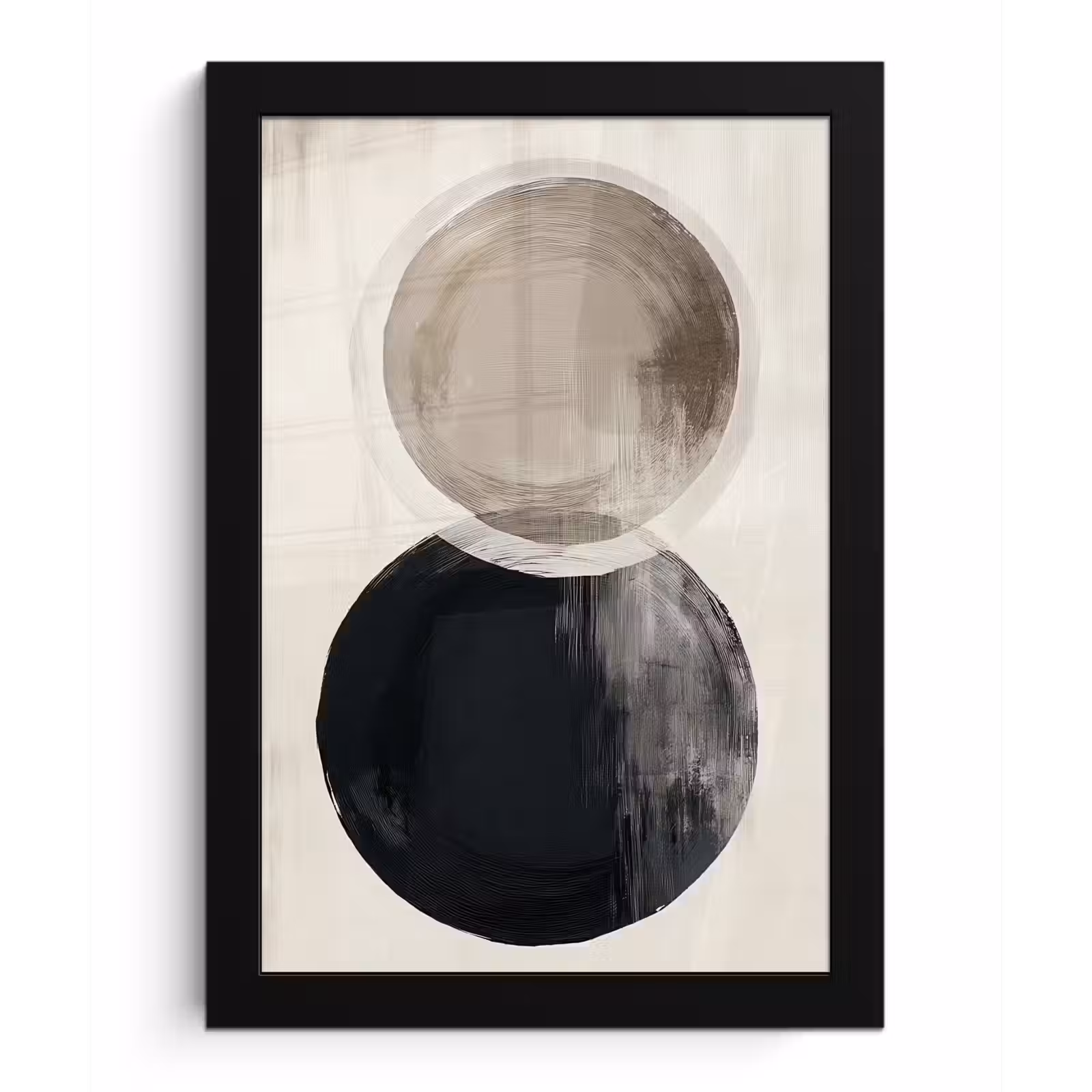Poster met lijst - Cirkels - Vorm - Beige - Abstract — 1