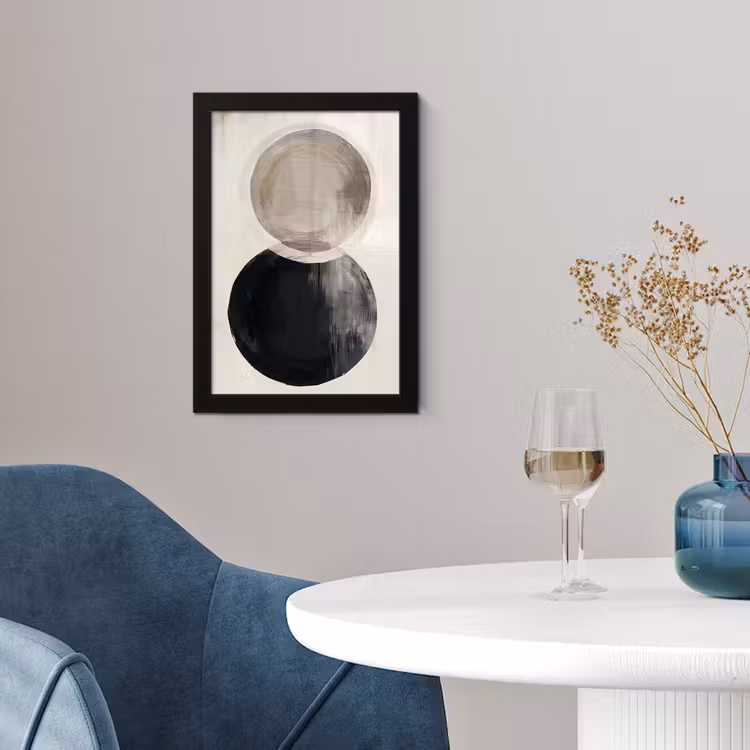 Poster met lijst - Cirkels - Vorm - Beige - Abstract — 2