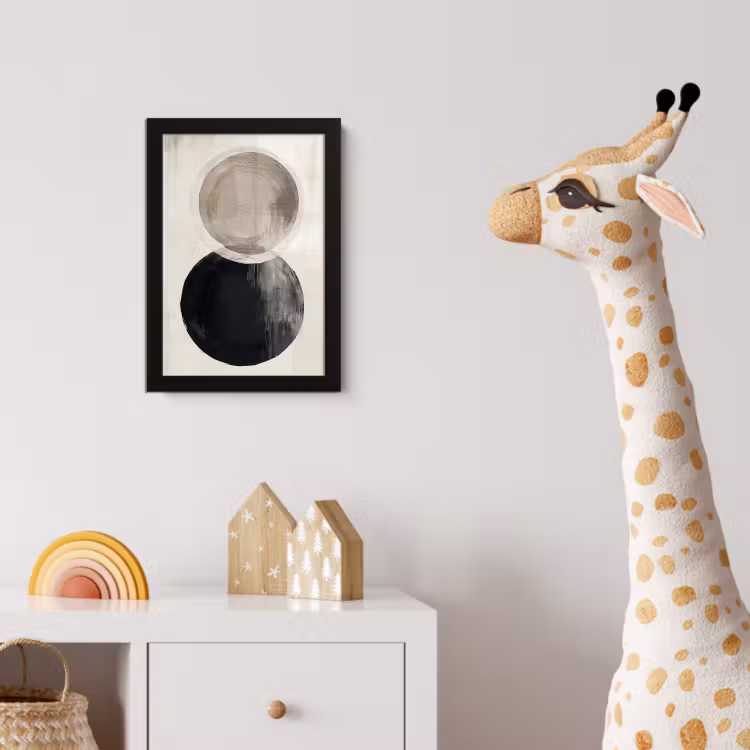 Poster met lijst - Cirkels - Vorm - Beige - Abstract — 5