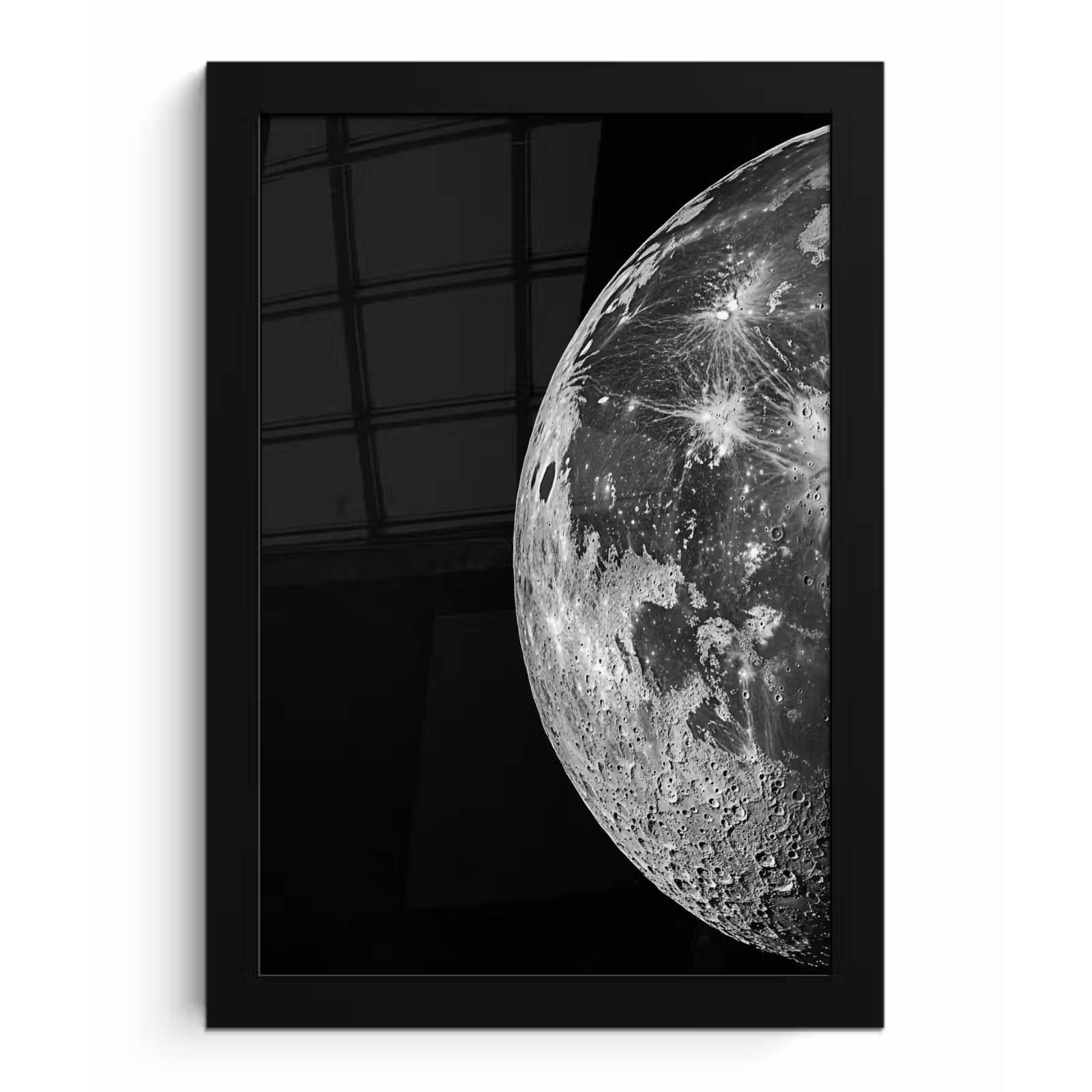Poster met lijst - Close-up - Maan - Wit - Textuur — 1
