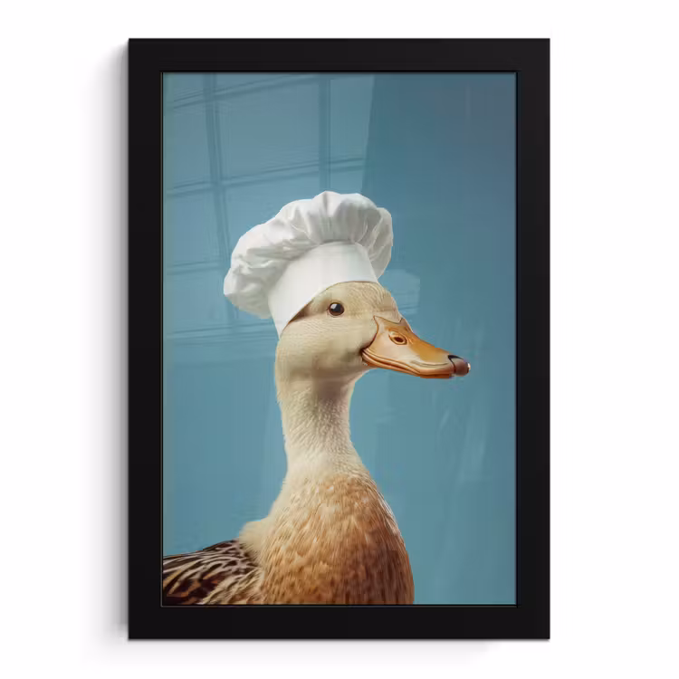 Poster met lijst - Eend - Koksmuts - Cute - Vogel — 1