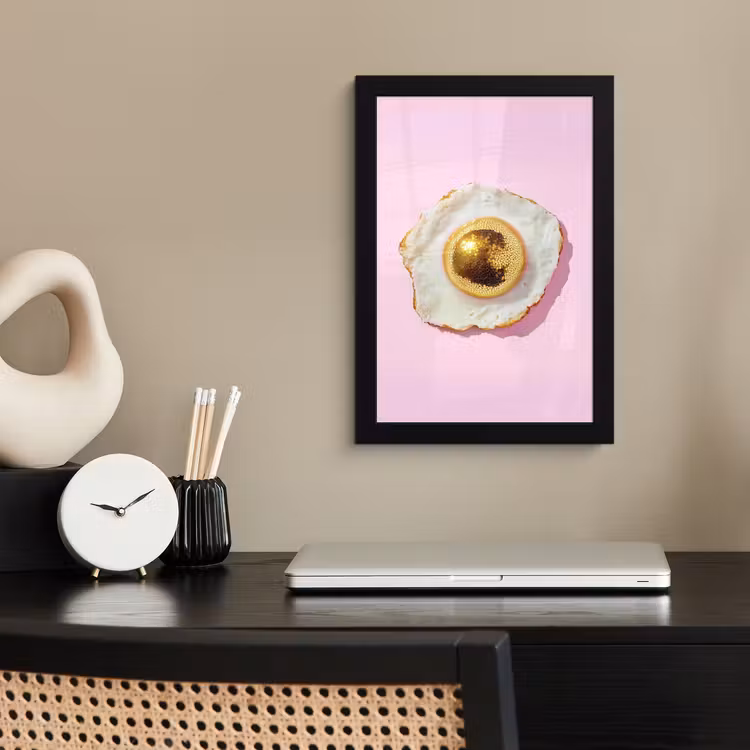 Poster met lijst - Ei - Disco - Ontbijt - Glitter — 3