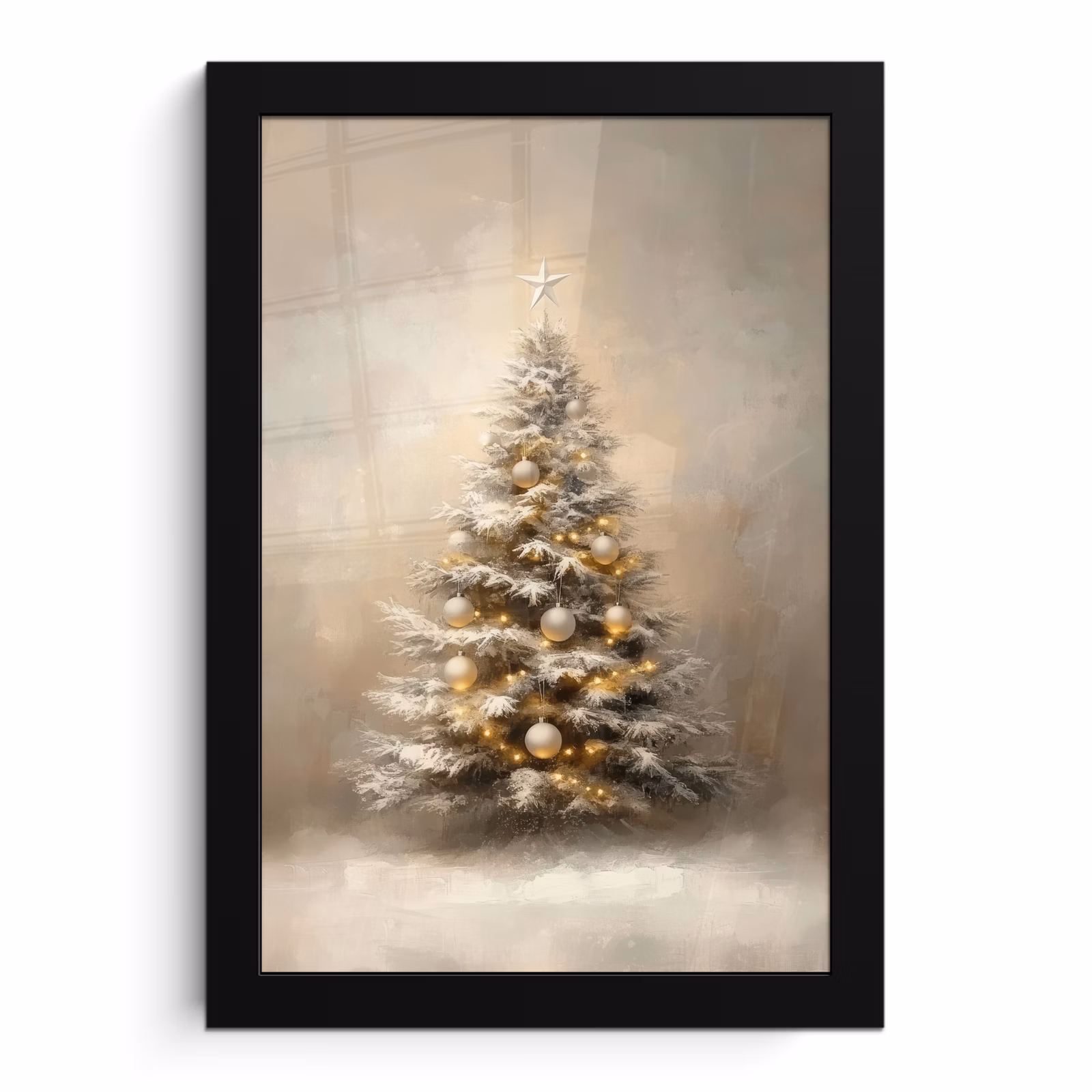 Poster met lijst - Kerst - kerstboom - Sneeuw - Art — 1