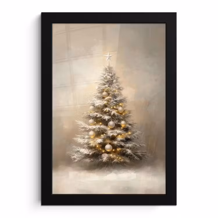 Poster met lijst - Kerst - kerstboom - Sneeuw - Art — 1