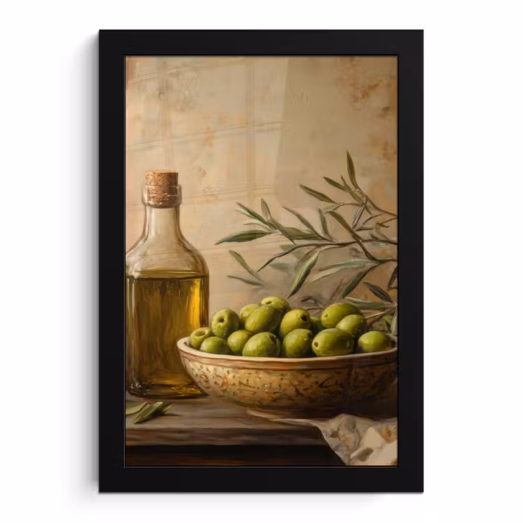 Poster met lijst - Olijven - Stilleven - Vintage — 1
