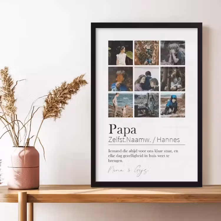 Foto in lijst - Papa betekenis collage — 2