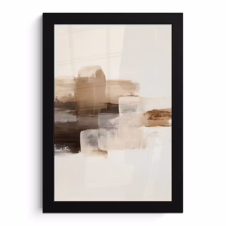 Poster met lijst - Penseelstreken - Abstract landschap - Rust — 1