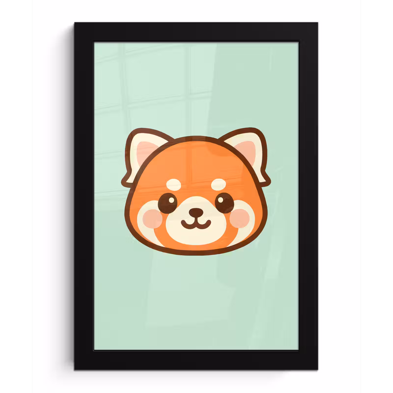 Poster met lijst - Rode panda - Groen - Cartoon — 1