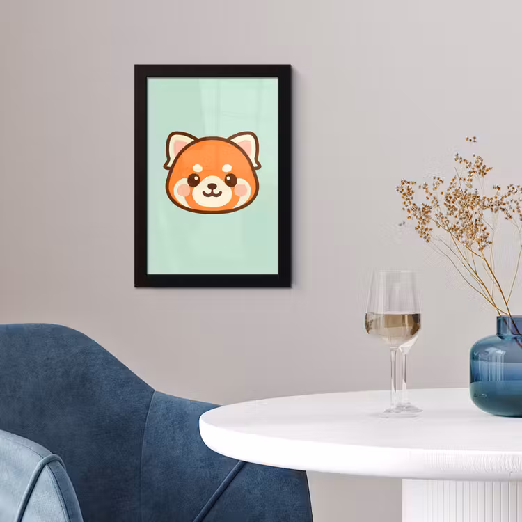 Poster met lijst - Rode panda - Groen - Cartoon — 2