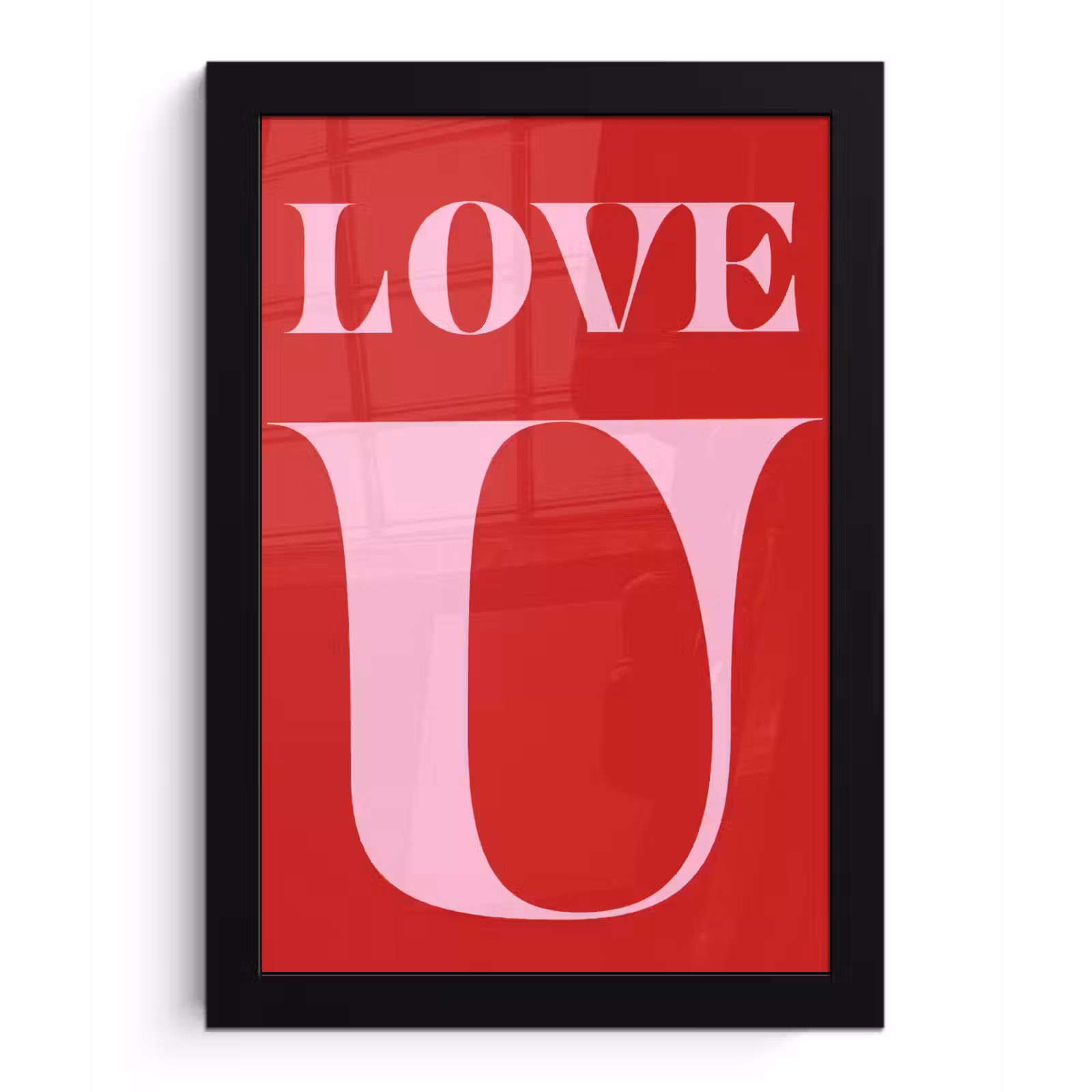 Poster met lijst - Rood - Love - Valentijn - Roze — 1