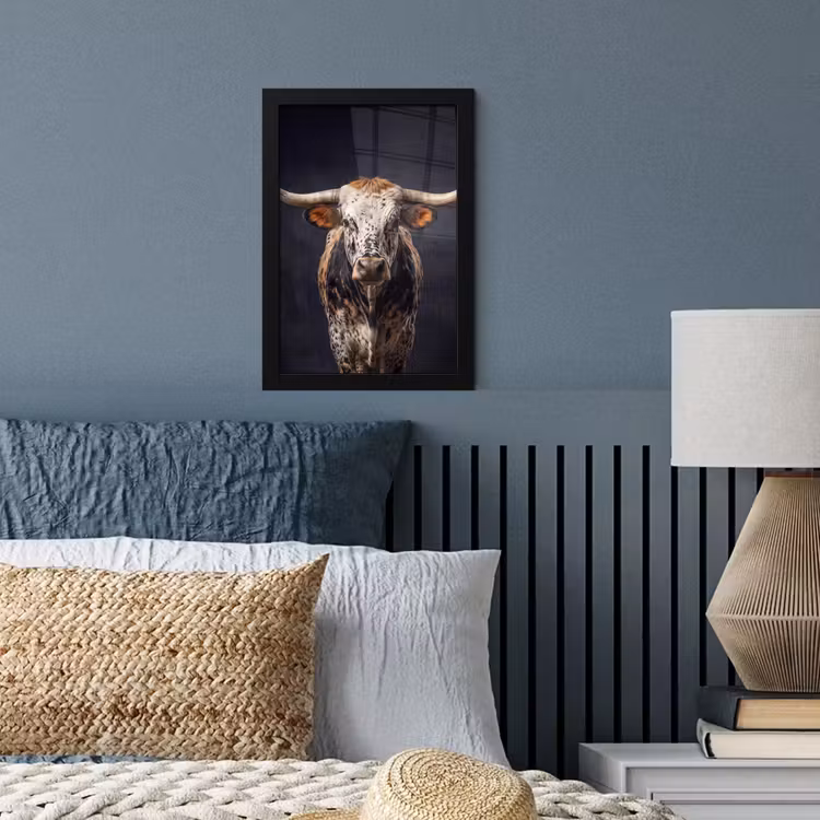 Poster met lijst - Stier - Kleurrijk - Hoorns — 4