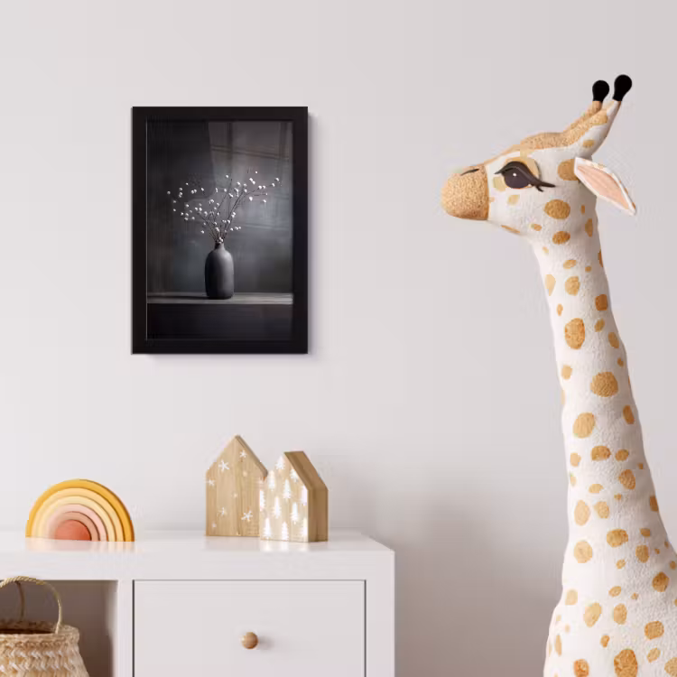 Poster met lijst - Takken - Vaas - Bolletjes - Wit — 5