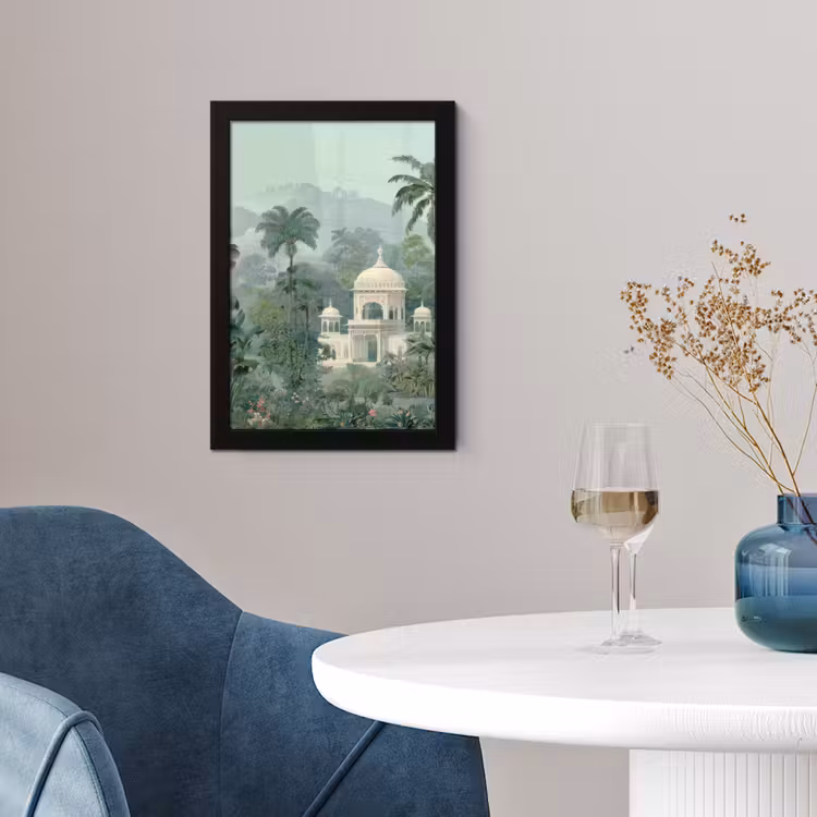 Poster met lijst - Tropische tuin - Koepelgebouw - Bloemen — 2