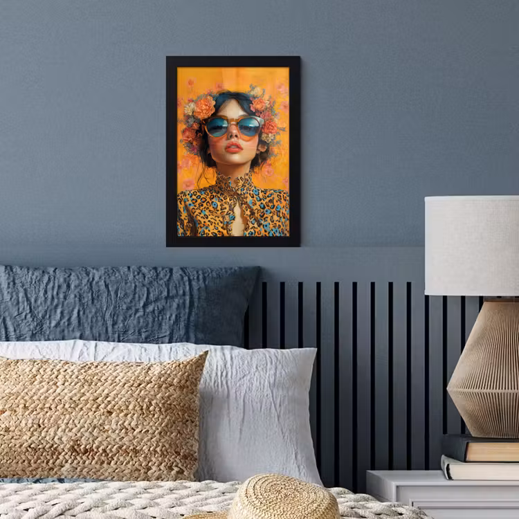 Poster met lijst - Vrouw - Bloemen - Aesthetic - Oranje — 4