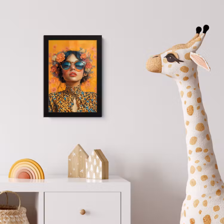 Poster met lijst - Vrouw - Bloemen - Aesthetic - Oranje — 5