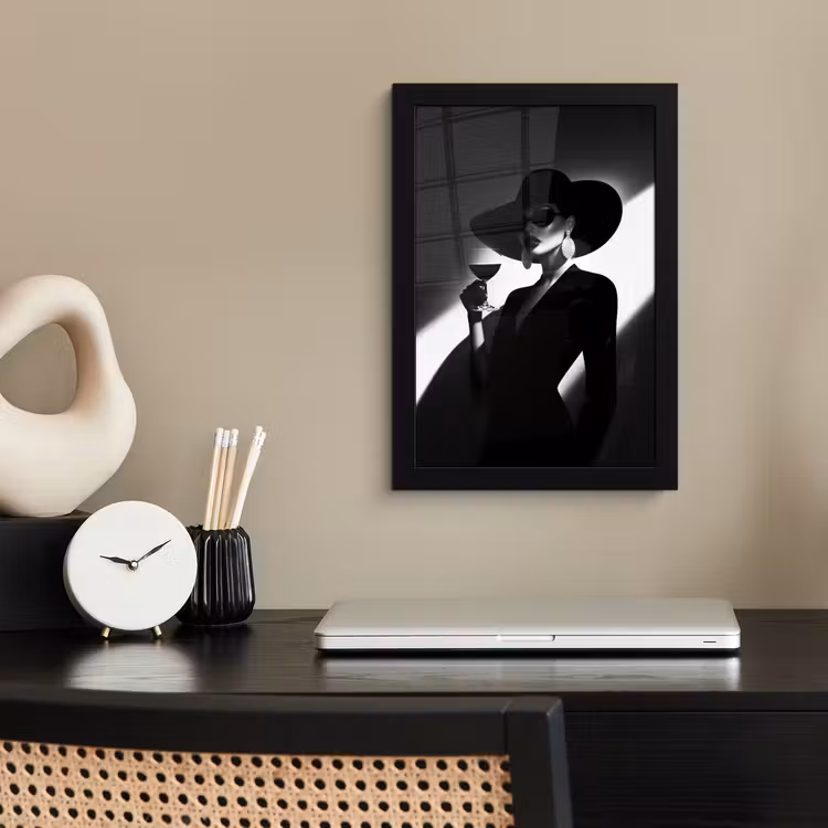 Poster met lijst - Vrouw - Wijn - Chic — 3