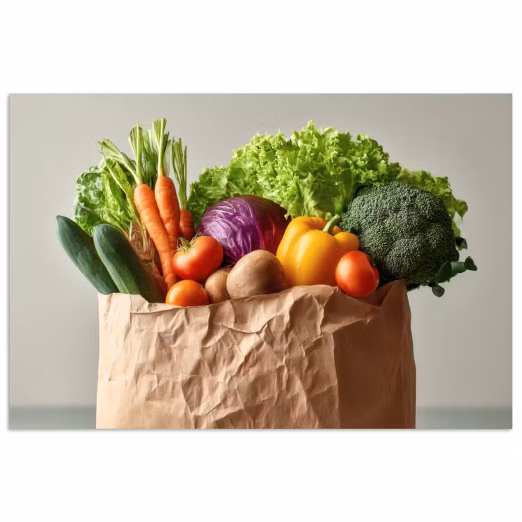 Poster - Papieren - Boodschappen - Groente - Kleurrijk — 1