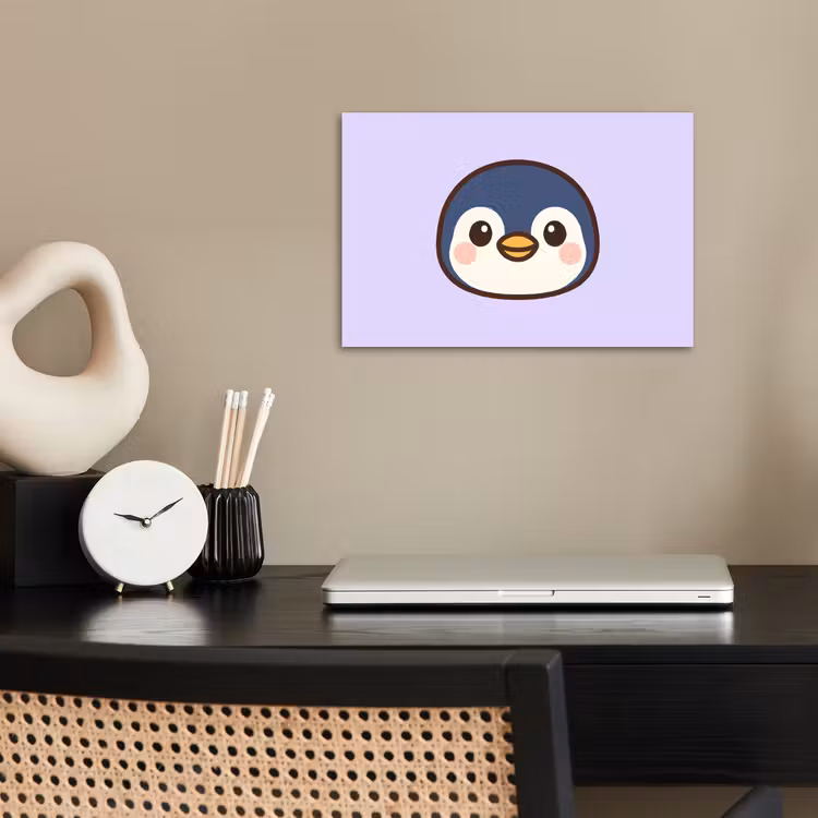 Poster - Pinguïn - Paars - Schattig — 2