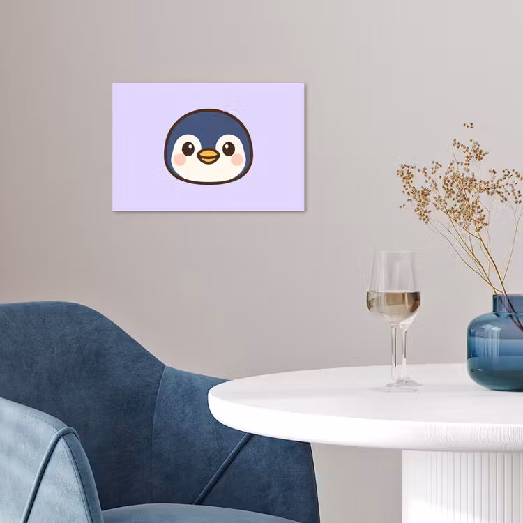 Poster - Pinguïn - Paars - Schattig — 4