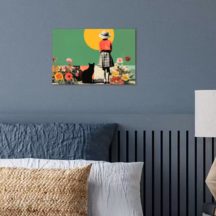 Poster - Retro - Meisje - Kat - Zon — 3