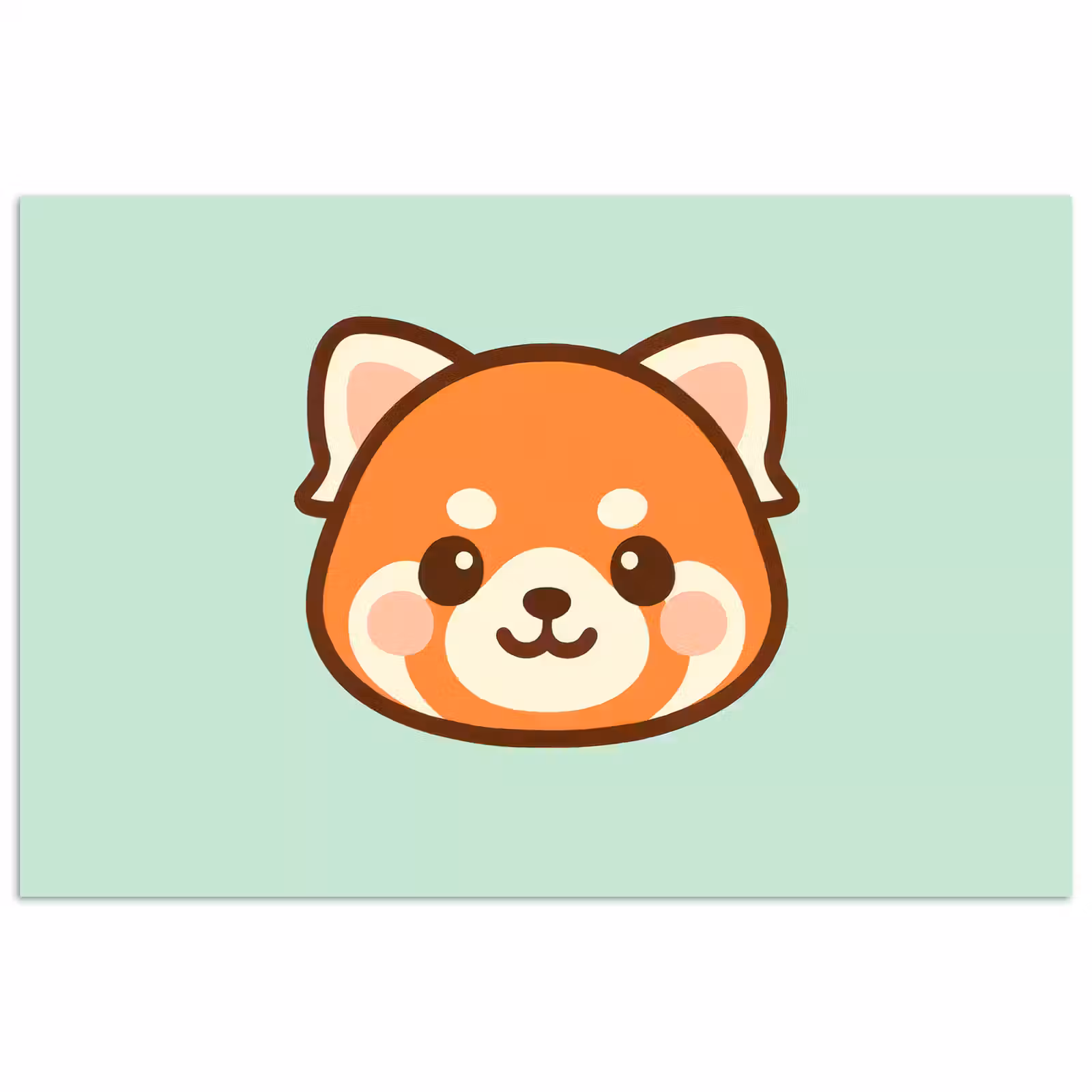 Poster - Rode panda - Groen - Cartoon — 1