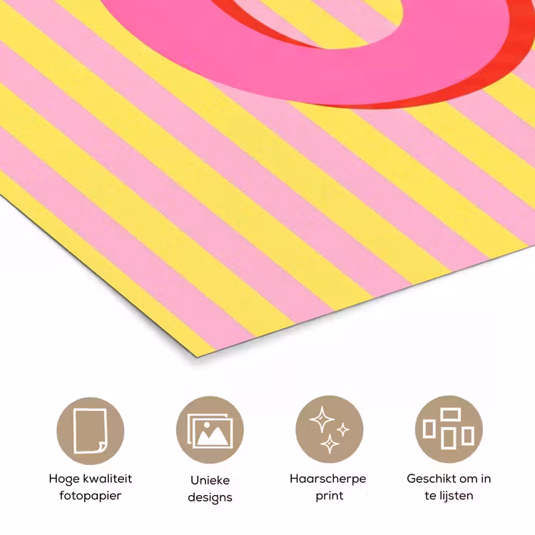 Poster - Tekst - Strepen - Roze — 5