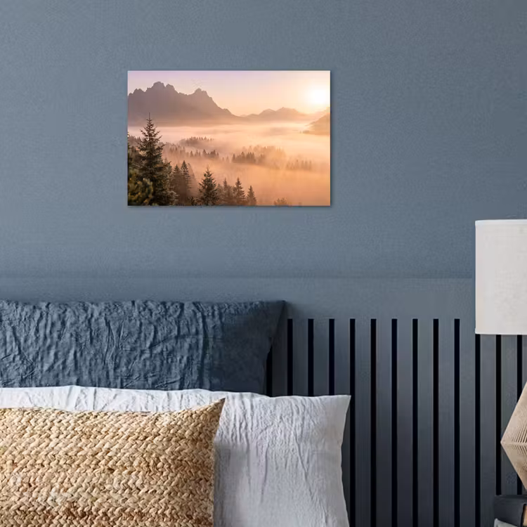 Poster - Zonlicht - Mist - Bergen - Bomen — 3