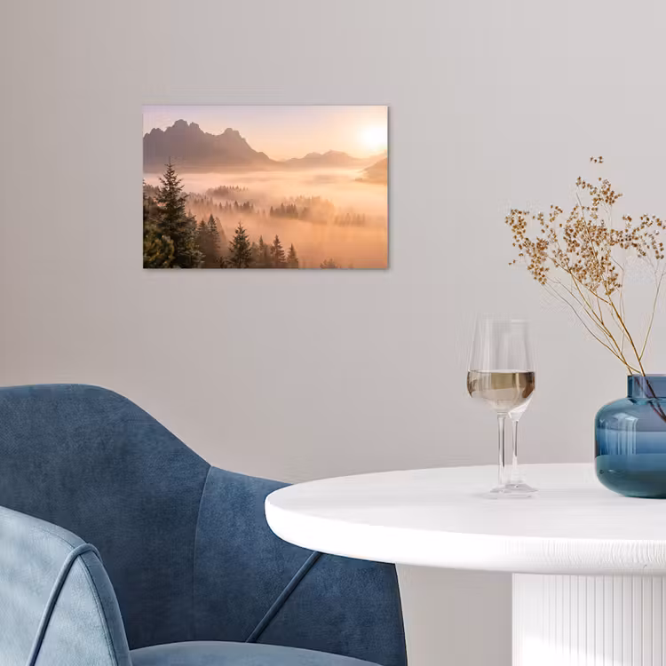 Poster - Zonlicht - Mist - Bergen - Bomen — 4