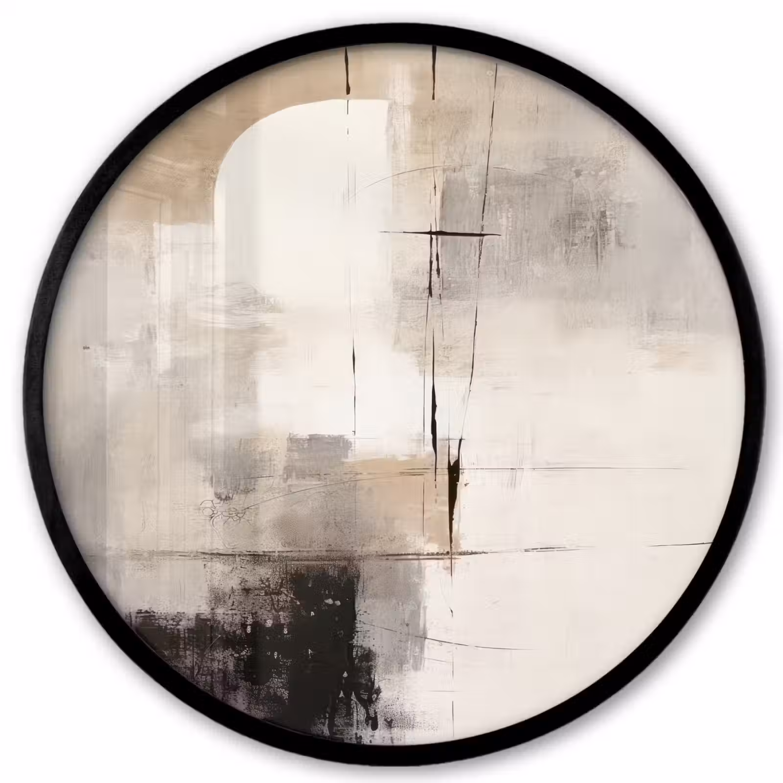 Ronde fotolijst - Abstract - Kunst - Grijs — 1
