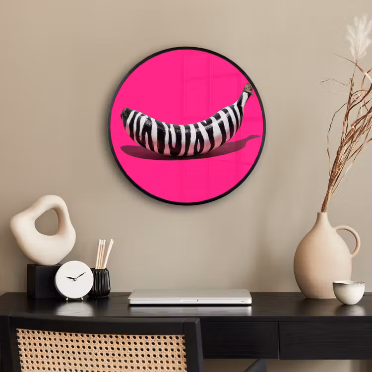 Ronde fotolijst - Banaan - Zebraprint - Roze — 3