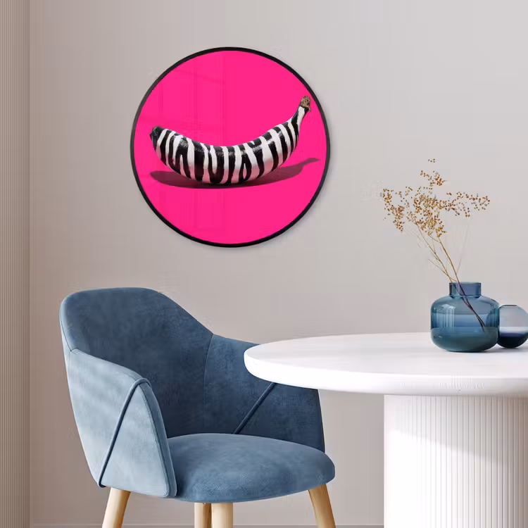 Ronde fotolijst - Banaan - Zebraprint - Roze — 4
