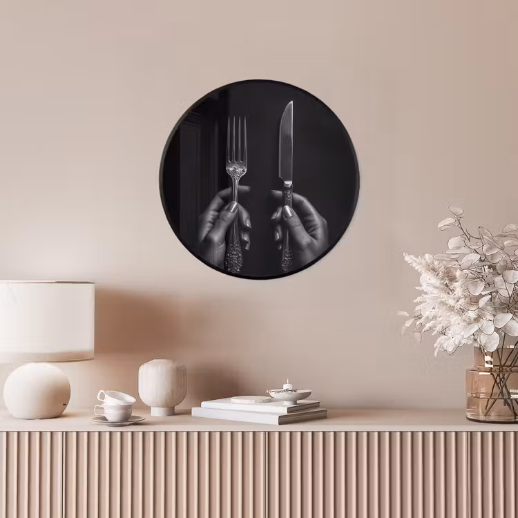 Ronde fotolijst - Bestek - Zwart - Wit — 5