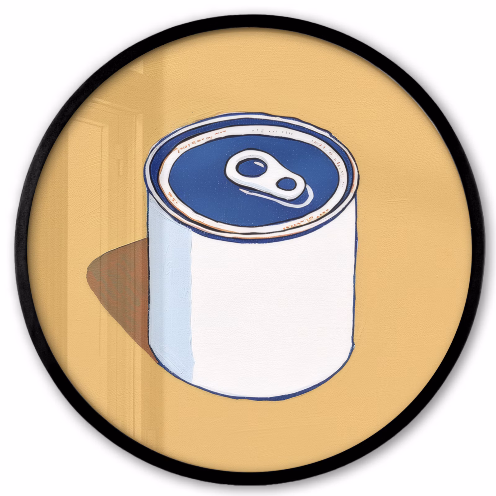 Ronde fotolijst - Blikje - Minimalistisch - Blauw - Illustratie — 1