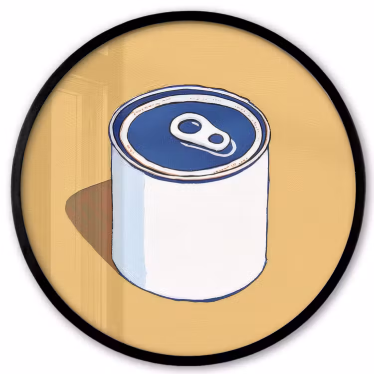 Ronde fotolijst - Blikje - Minimalistisch - Blauw - Illustratie — 1