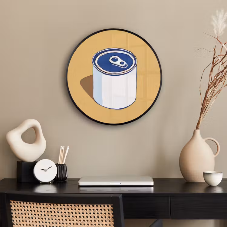 Ronde fotolijst - Blikje - Minimalistisch - Blauw - Illustratie — 3
