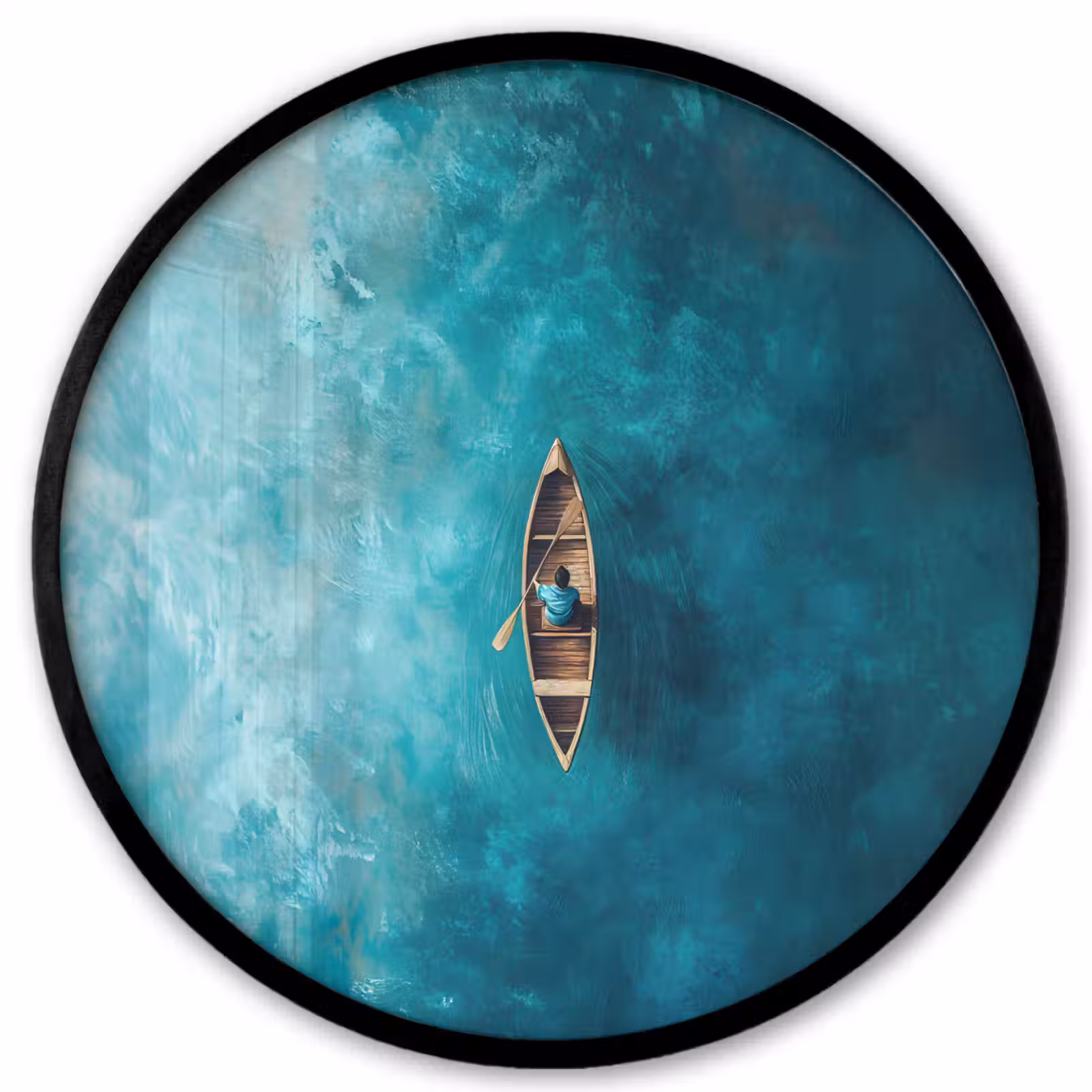 Ronde fotolijst - Bootje - Water - Blauw — 1