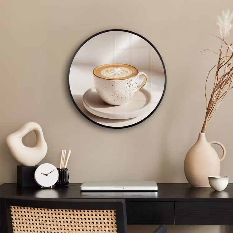 Ronde fotolijst - Cappuccino - Schuim - Schotel - Beige — 3