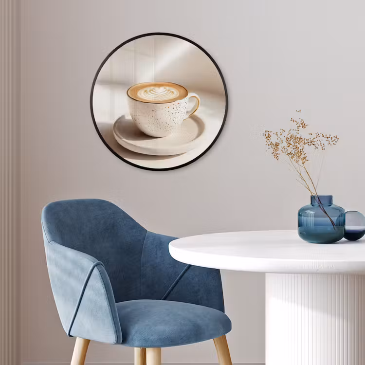 Ronde fotolijst - Cappuccino - Schuim - Schotel - Beige — 4