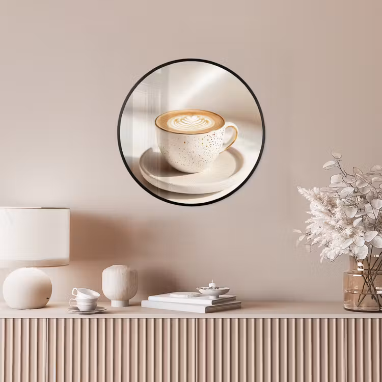 Ronde fotolijst - Cappuccino - Schuim - Schotel - Beige — 5
