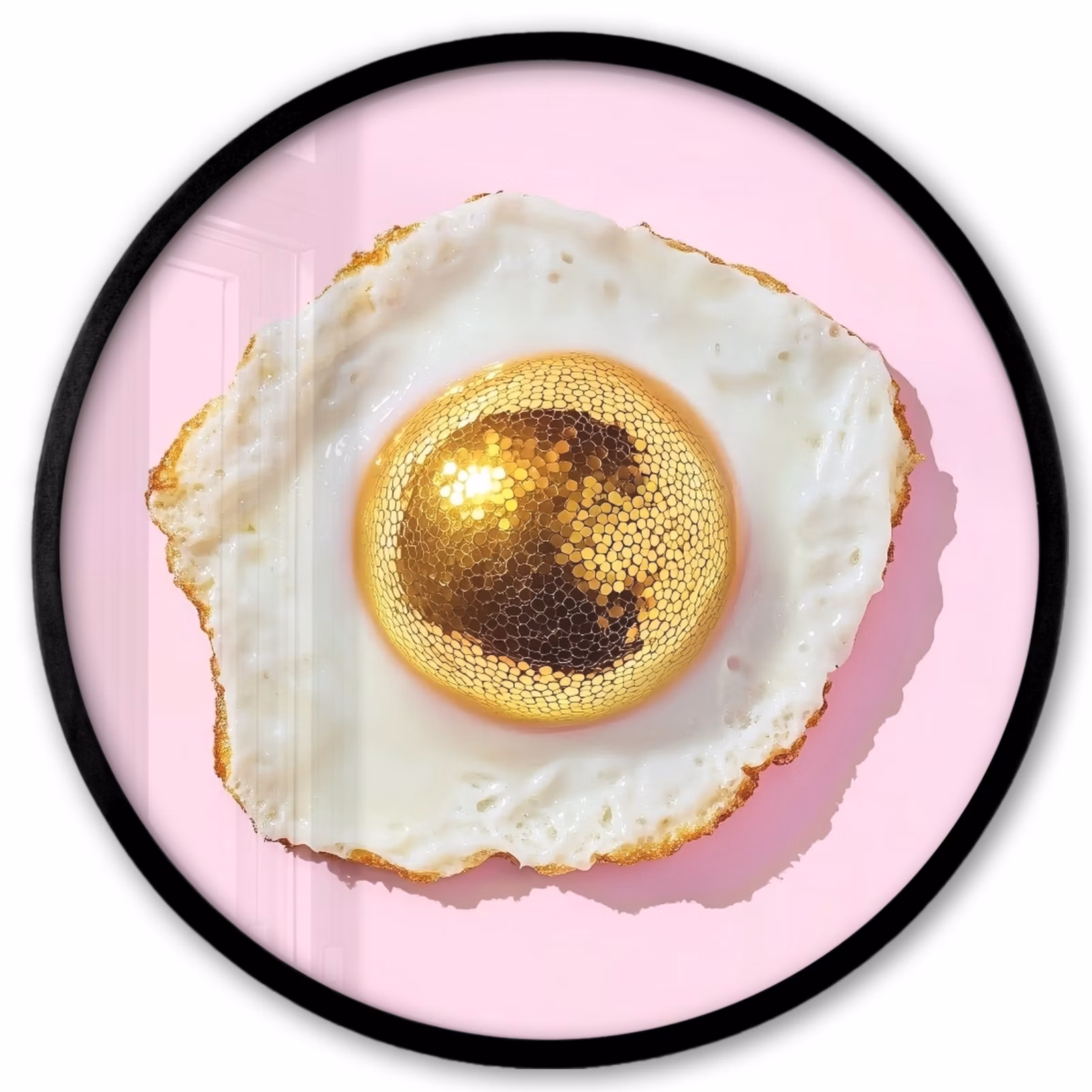 Ronde fotolijst - Ei - Disco - Ontbijt - Glitter — 1