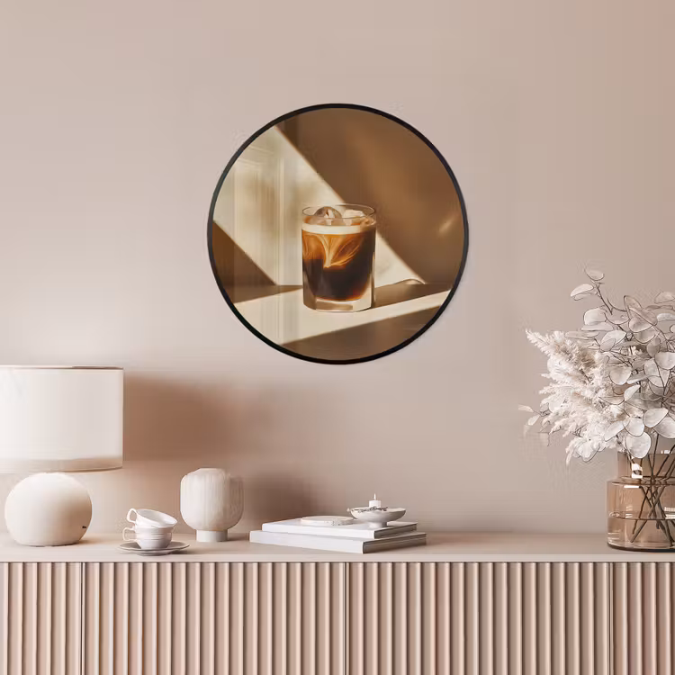 Ronde fotolijst - Glas - Ijskoffie - Schaduw - Bruin — 5