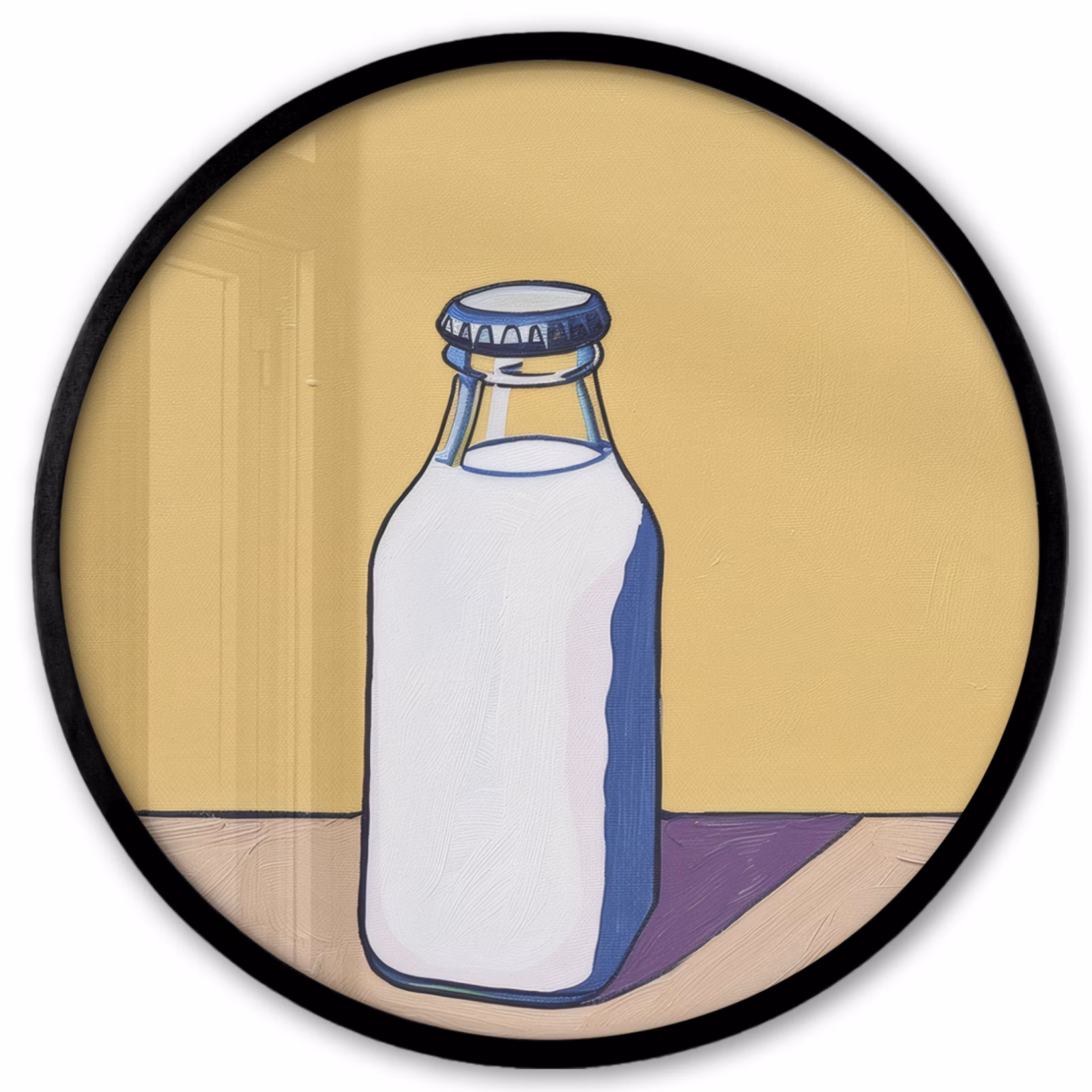 Ronde fotolijst - Glazen - Fles - Illustratie - Melk — 1
