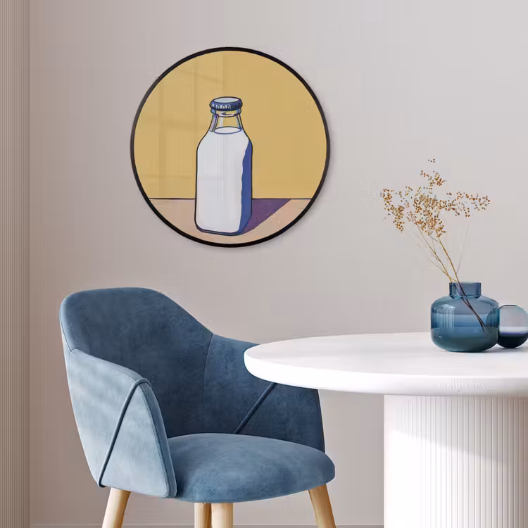 Ronde fotolijst - Glazen - Fles - Illustratie - Melk — 4