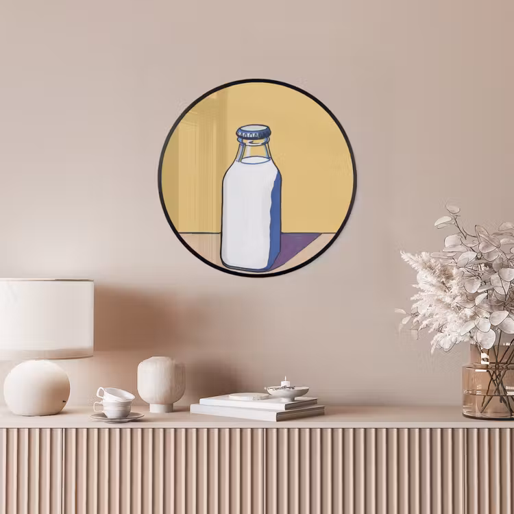 Ronde fotolijst - Glazen - Fles - Illustratie - Melk — 5