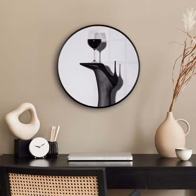 Ronde fotolijst - Hak - Wijn - Minimalistisch - Zwart — 3