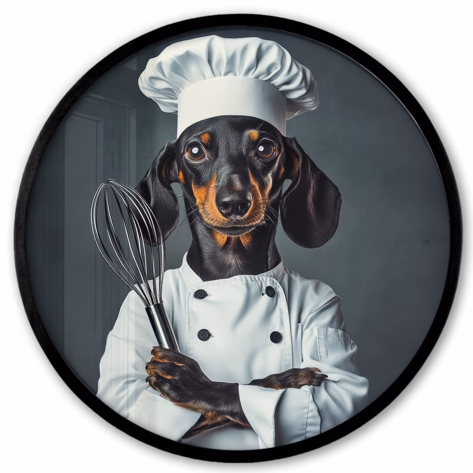 Ronde fotolijst - Hond - Garde - Kok — 1