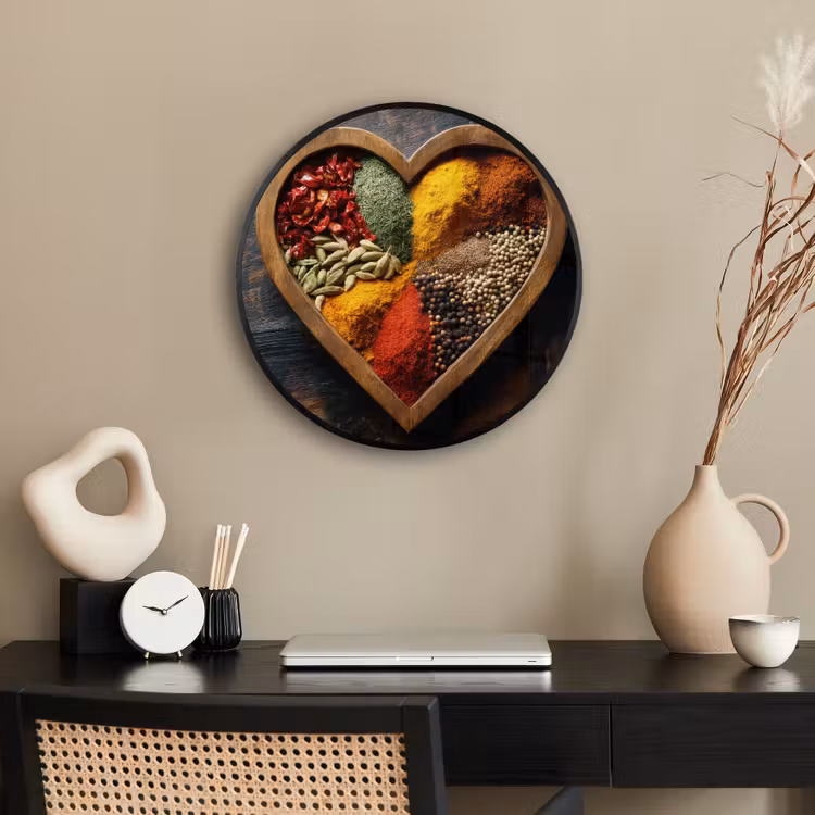 Ronde fotolijst - Houten - Hart - Kleurrijke - Specerijen — 3