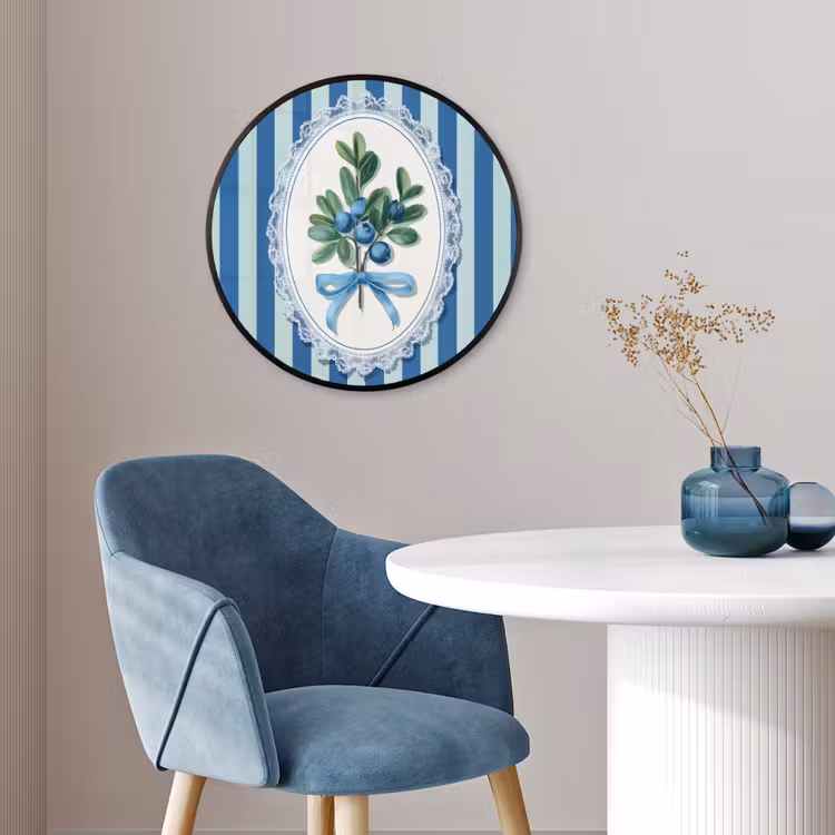 Ronde fotolijst - Illustratie - Bessen - Blauw - Strepen — 4