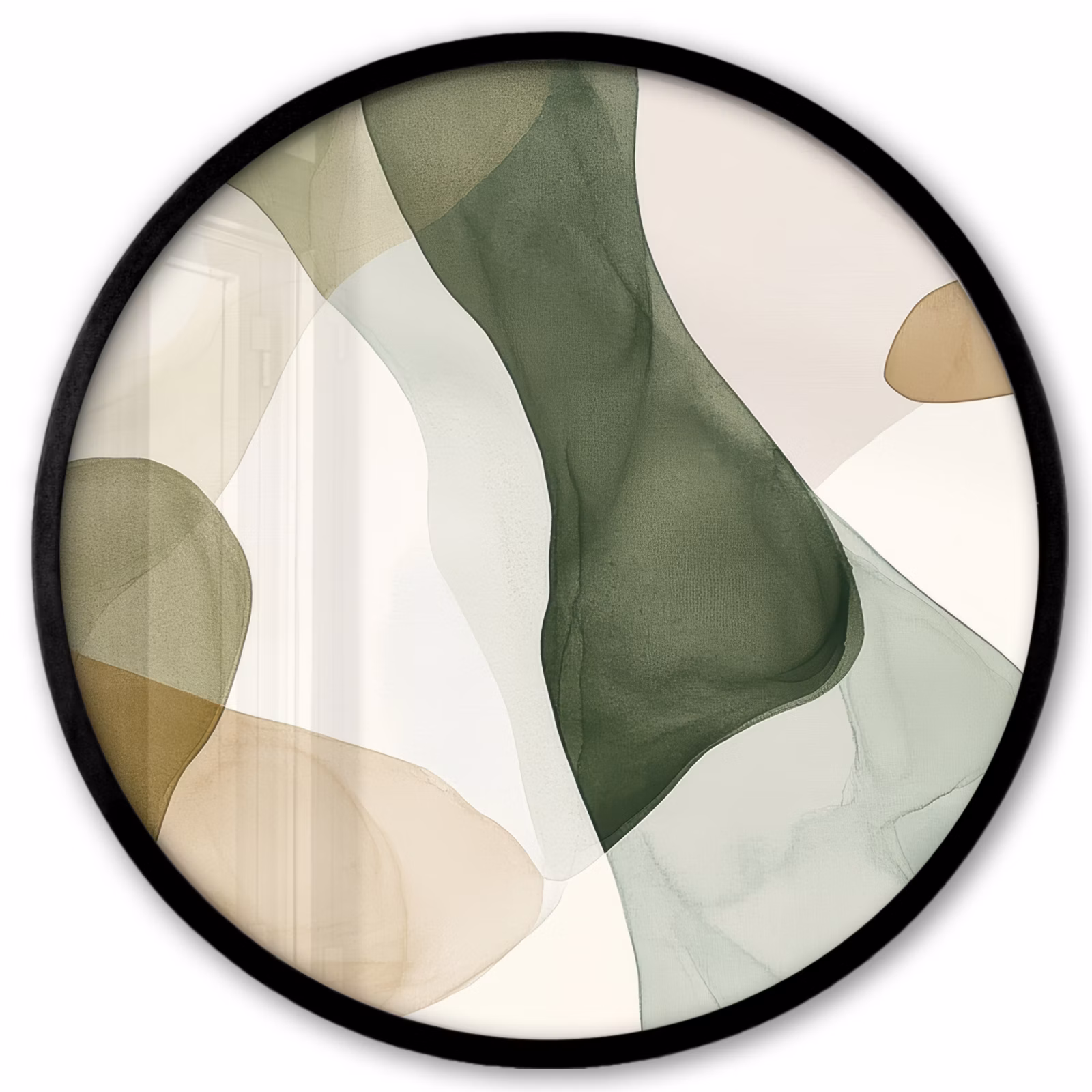 Ronde fotolijst - Japandi - Abstract - Groen — 1