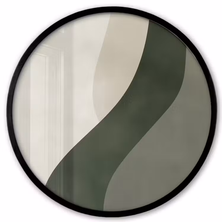Ronde fotolijst - Japandi - Groen - Abstract - Modern — 1
